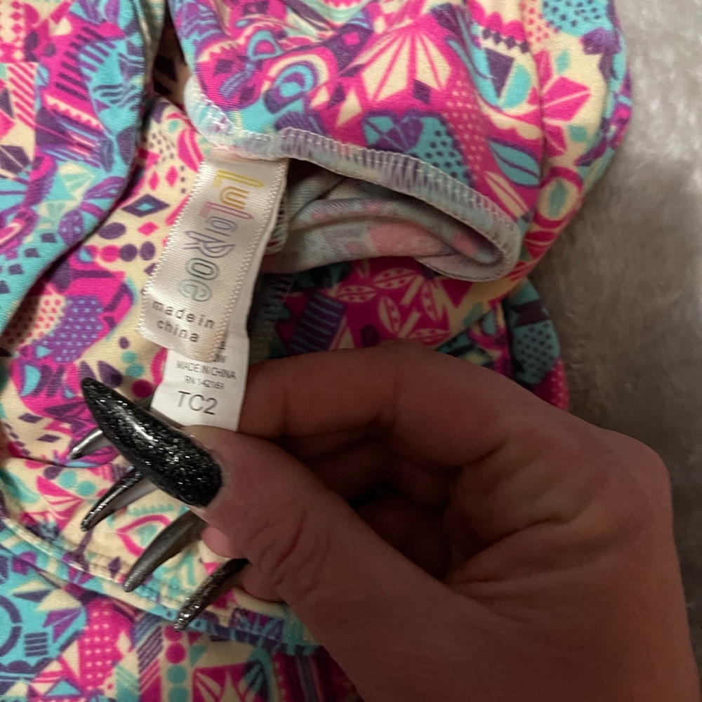 LulaRoe TC2 pink multicolored leggings